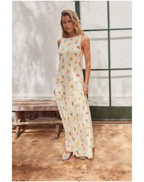 NEXT - Sleeveless Drop Waist 100% Cotton Crew Neck Midi Dress