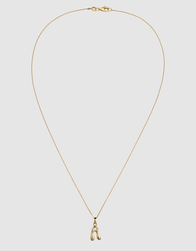 Elli Jewelry - Bubble Letter A Necklace in Gold-Plated 925 Silver