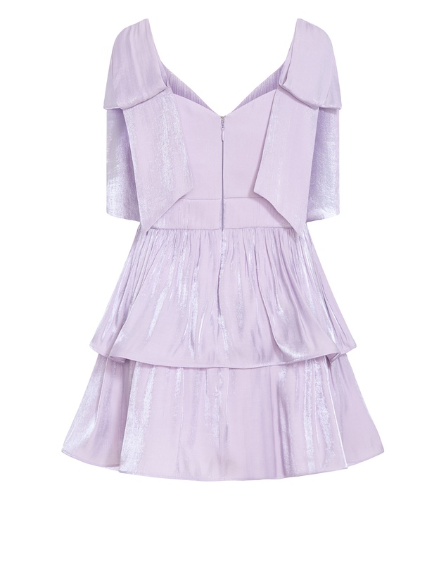 City Chic - Plus size Betty Bow Mini Dress - lilac