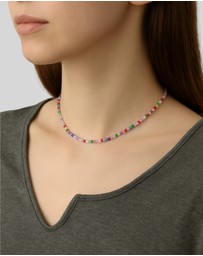 KAJA Clothing - Rainbow Glass Rice Bead Necklace-2pc