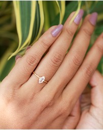 Elli Jewelry - Ring Marquise Zirconia Minimalist 925 Silver Gold Plated