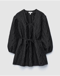 & Other Stories - Tie-Front Jacquard Mini Dress