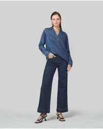 DRICOPER DENIM - Ash Denim Pop Over Shirt
