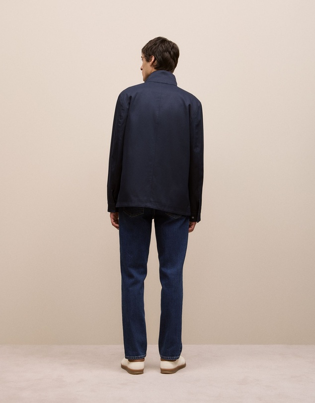 Trenery - Cotton Twill Zip Through Jacket in Navy