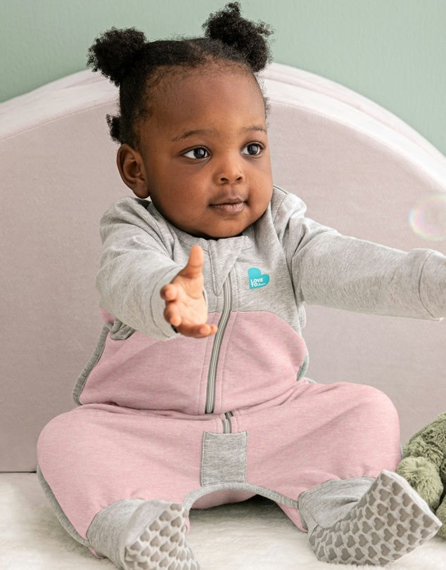Love to Dream - Sleep Suit 1.0 TOG Long Sleeve Organic Cotton in Dusty Pink
