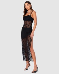 EDIKTED - Sheer Mesh & Lace Patchwork Maxi Dress