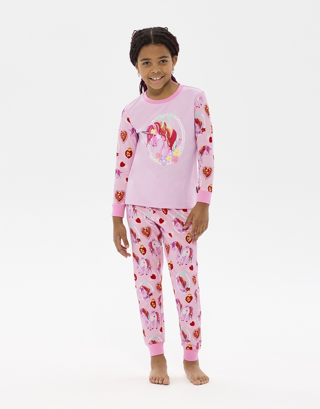 Rock Your Kid - Unicorn Hearts Long Sleeve Belle Sleep Set