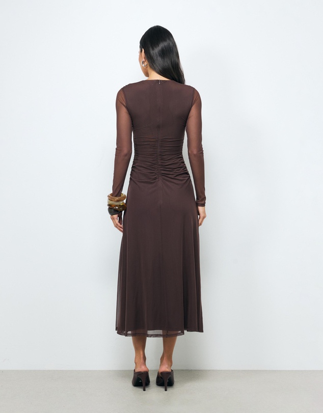 AERE - Laurel Mesh Midi Dress
