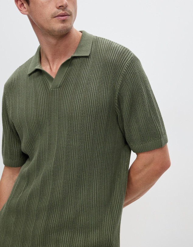 Staple Superior - Jeremiah Organic Cotton Polo Knit Top