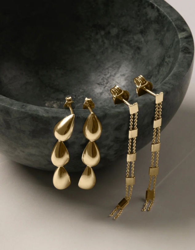 Najo - Summer Veil Yellow Gold Stud Earring