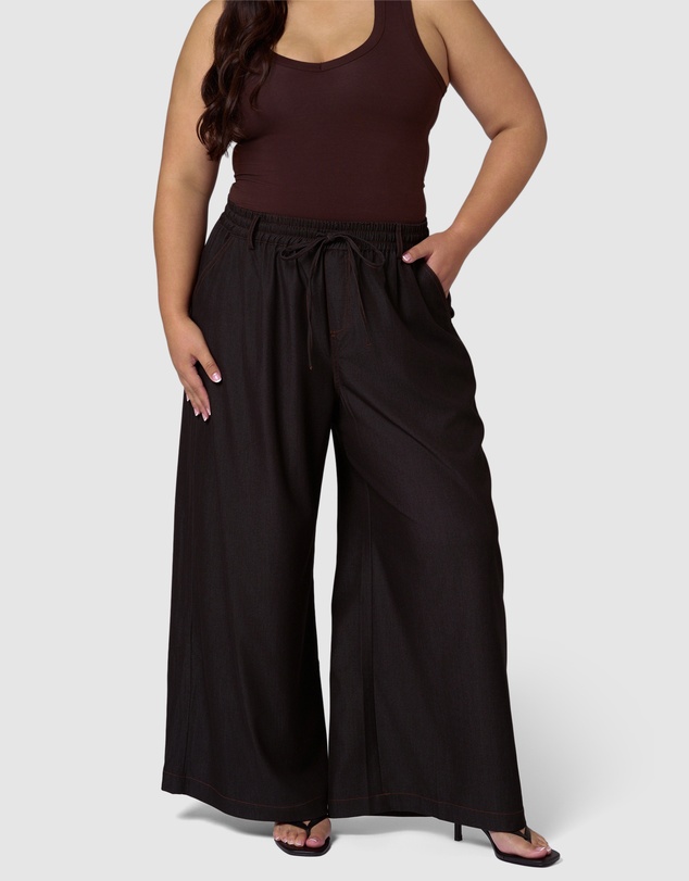 Indigo Tonic - Ava Luxe Chambray Wide Leg Pant