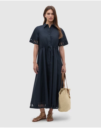 Seed Heritage - Poplin Cutwork Shirt Dress