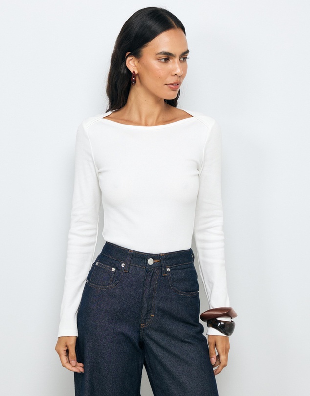 AERE - Sara Long Sleeve Rib Top
