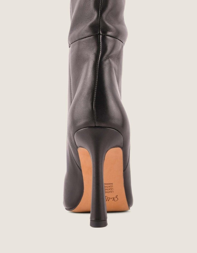 Shelly Shen - Lennon Heel Long Boots Black Leather