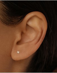 By Charlotte - Silver Moonlight Pearl Stud Earrings