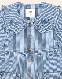 Huxbaby - Vintage Bow Collar Denim Dress - Babies-Kids