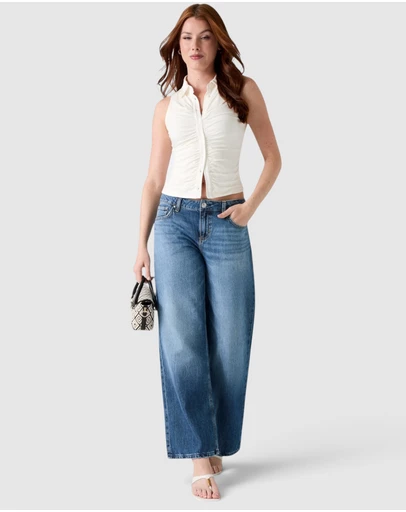 GUESS - Low-Rise Straight Baggy Jeans