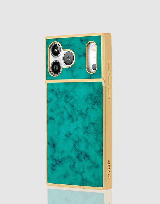 Flaunt - Flaunt Square Gilded Turquoise MagSafe Case for iPhone 18 Pro / 17 Pro