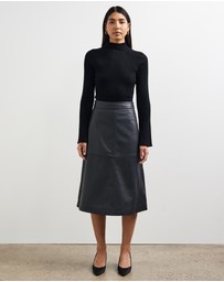 Sofia Irina - Leather Midi Skirt