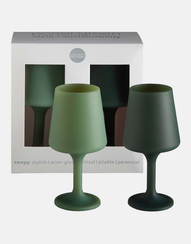 porter green - swepp | silicone unbreakable wine glasses