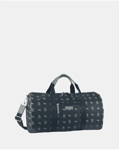 Pierre Cardin - Pierre Cardin Canvas Print/Leather Trim Art Design Duffle Bag
