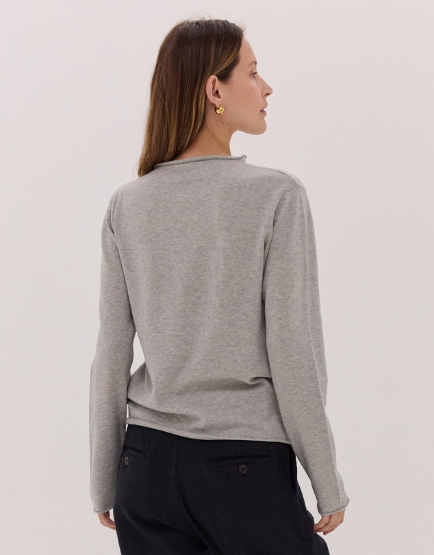 Cloth & Co. - The Funnel Neck Top | Earl Grey