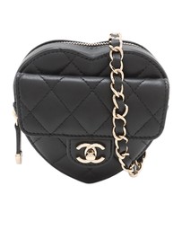 Pre-Loved by Azura Reborn - Pre-Loved Mini Lambskin CC in Love Heart Belt Bag