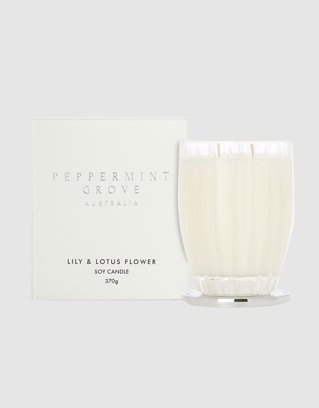 Peppermint Grove - Lily & Lotus Flower Large Candle - 370g