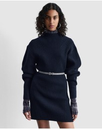 & Other Stories - Rib-Knit Mock-Neck Mini Dress