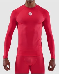 SKINS - SKINS Compression Men's Series-1 Running/Gym Long Sleeve Top Red