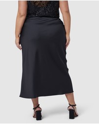 Pink Dusk by Curve Project - The Ivy Satin Skirt