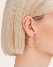 Rosefield - The Octagon XS - Gold Tone Watch and Hoop Earring Set