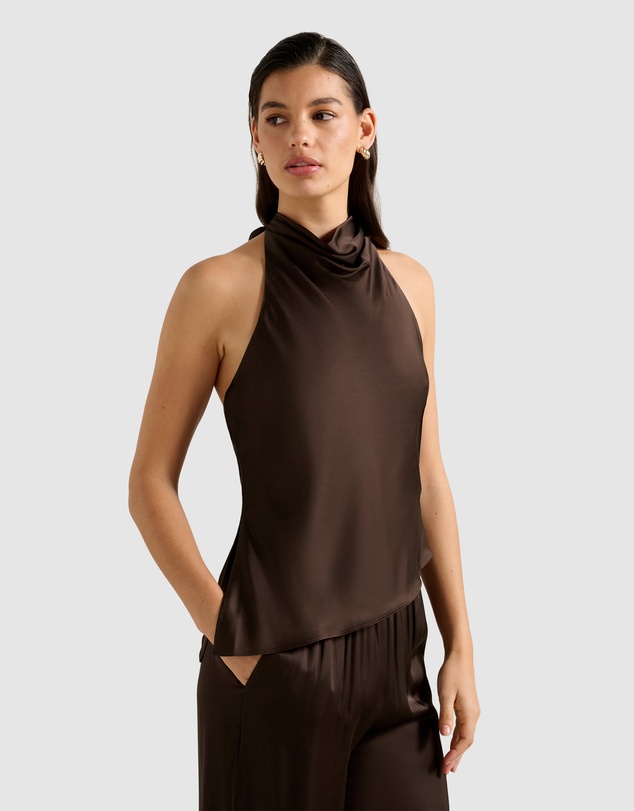 Forever New - Skyler Halter Neck Satin Top