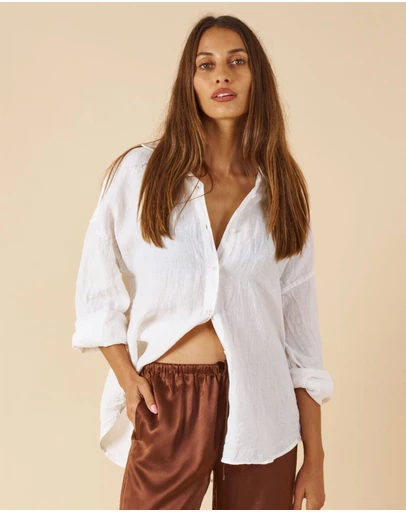 CAMIXA - Exalina Oversized Crinkle Linen Shirt