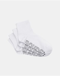 Bonds - 4-Pack Logo Lightweight Quarter Crew Socks