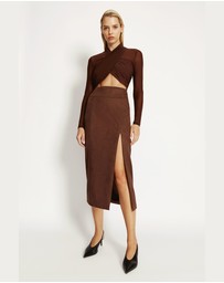 Bardot - Dante Vegan Suede Midi Skirt