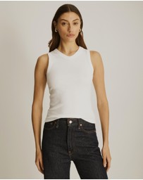 Atmos&Here - Organic Cotton High V-Neck Tank