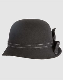 Max Alexander - Winter Felt Black Cloche Hat