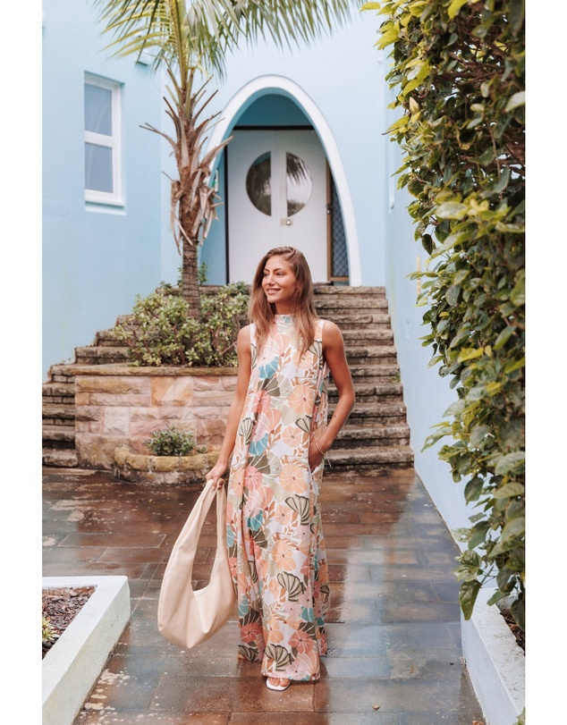 Petal & Pup - Mindie Maxi Dress - Retro Orange Floral
