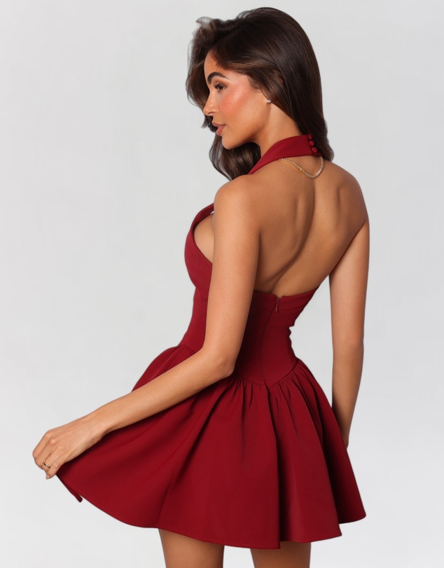 Heiress Beverly Hills - Halter Contour A-Line Mini Dress