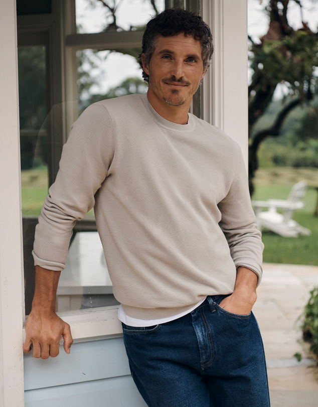Country Road - Australian Good Earth Cotton Pique Crew Neck Knit