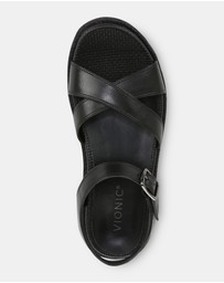 Vionic - Mar Platform Sandal - Black Leather