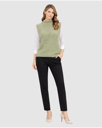 Honey and Beau - Ladies Mock Neck Knitted Vest