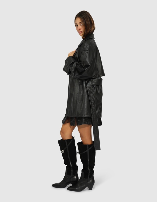 Belle & Bloom - Forevermore Leather Trench Coat