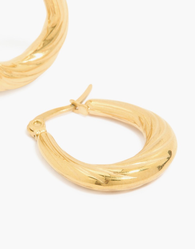 Lovisa - Waterproof Gold Plated Stainless Steel Twisted Hoop Earrings