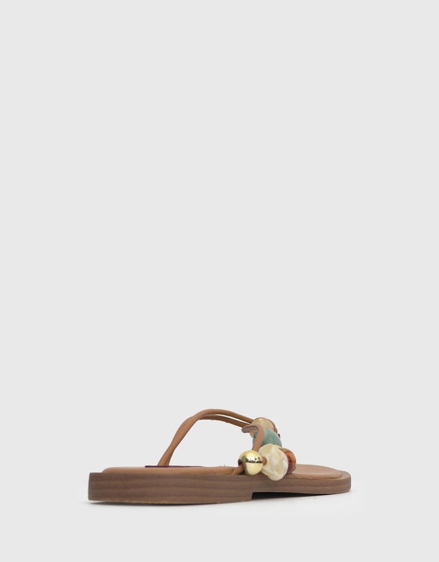 Betts - Saltwater Leather Multi Beaded Thong Sandals