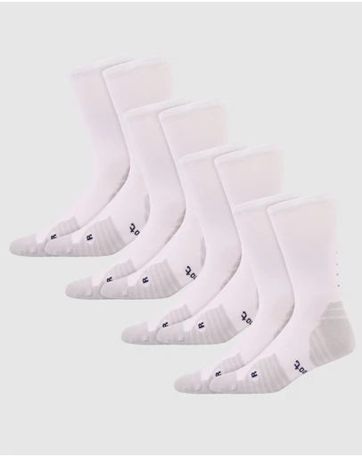 Pussyfoot - 4 Pack Sport Running Crew Socks – Compression & Coolmax