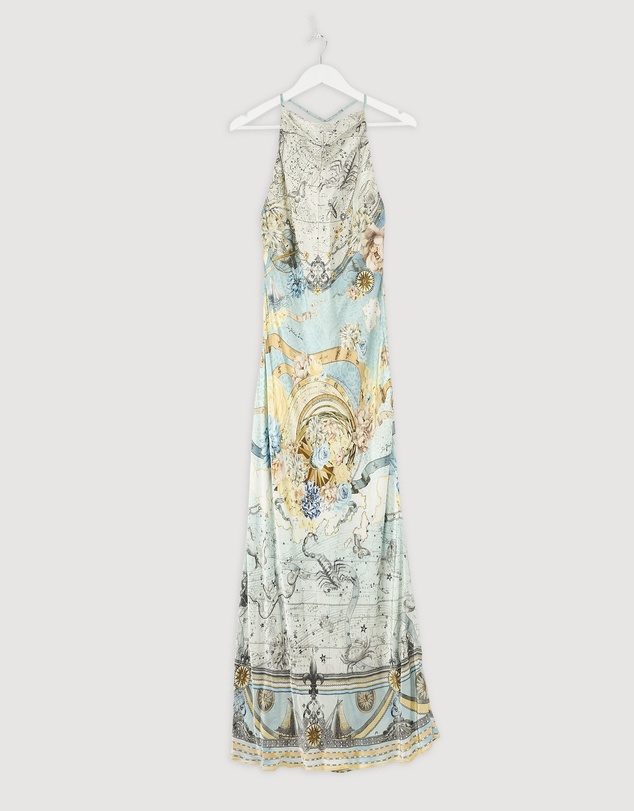 Revibe - Repaired Camilla Halter Chain Slip Dress - AU L