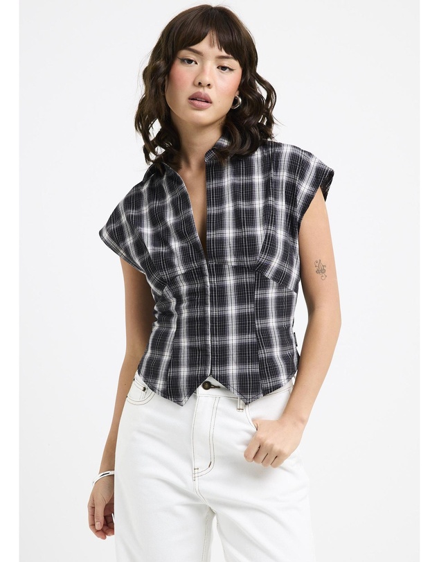Insight - Milos Plaid Plunge Shirt