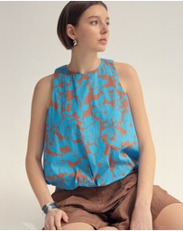 Oxford - Clover Printed Cotton Shell Top